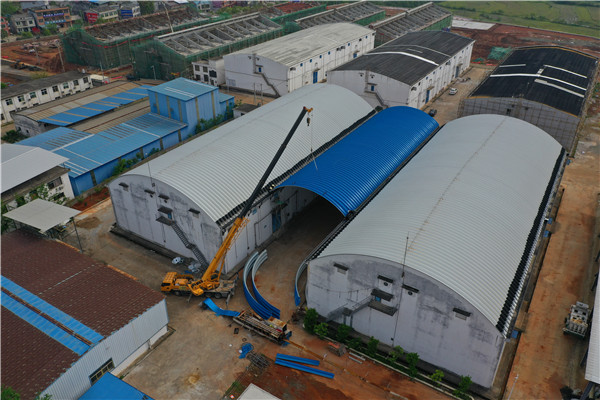 糧食儲備庫倉間罩棚拱形屋頂工程案例解析糧食儲備庫倉間罩棚結構圖